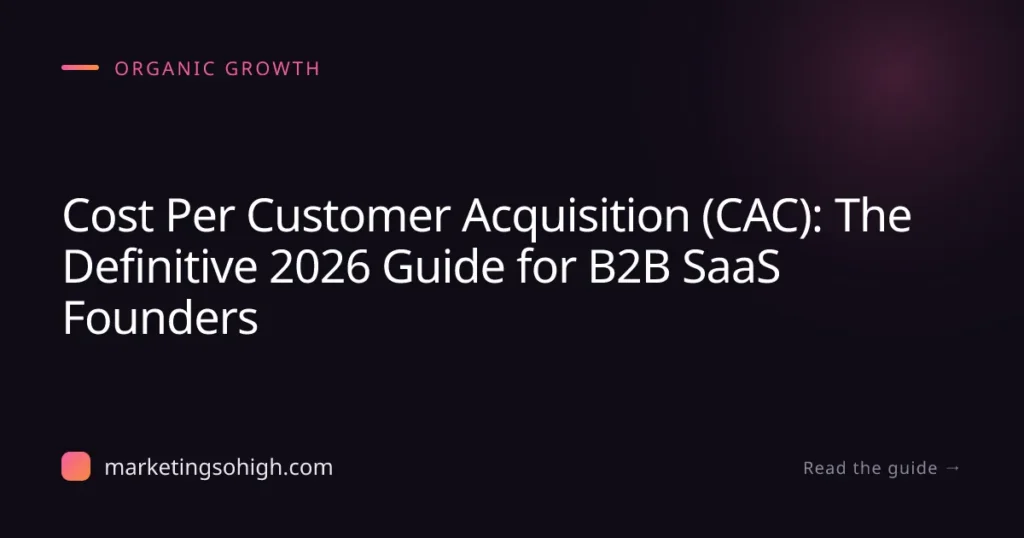 Featured image for Cost Per Customer Acquisition (CAC): The Definitive 2026 Guide for B2B SaaS Founders
