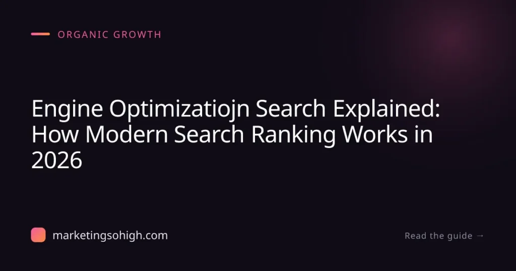 Featured image for Engine Optimizatiojn Search Explained: How Modern Search Ranking Works in 2026